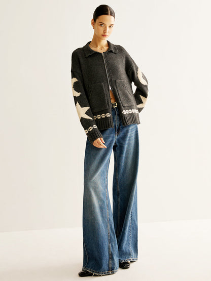 Dames Vest Jacquard Stretch casual stijl