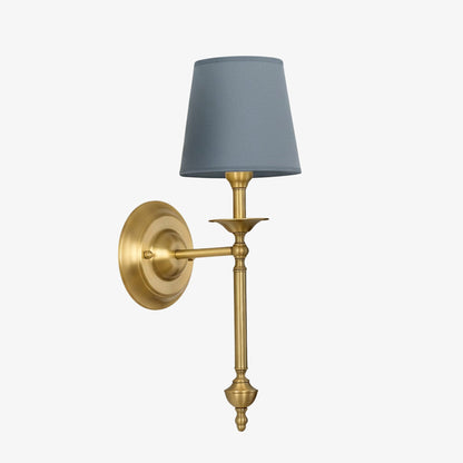Stoffen Wandlamp met Vintage Koperen Afwerking – Sfeervolle Verlichting voor Hal, Slaapkamer en Woonkamer