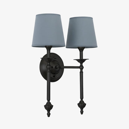 Stoffen Wandlamp met Vintage Koperen Afwerking – Sfeervolle Verlichting voor Hal, Slaapkamer en Woonkamer