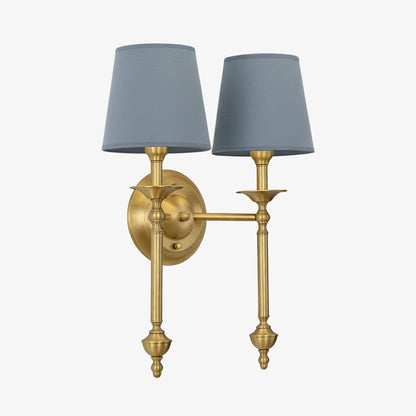 Stoffen Wandlamp met Vintage Koperen Afwerking – Sfeervolle Verlichting voor Hal, Slaapkamer en Woonkamer