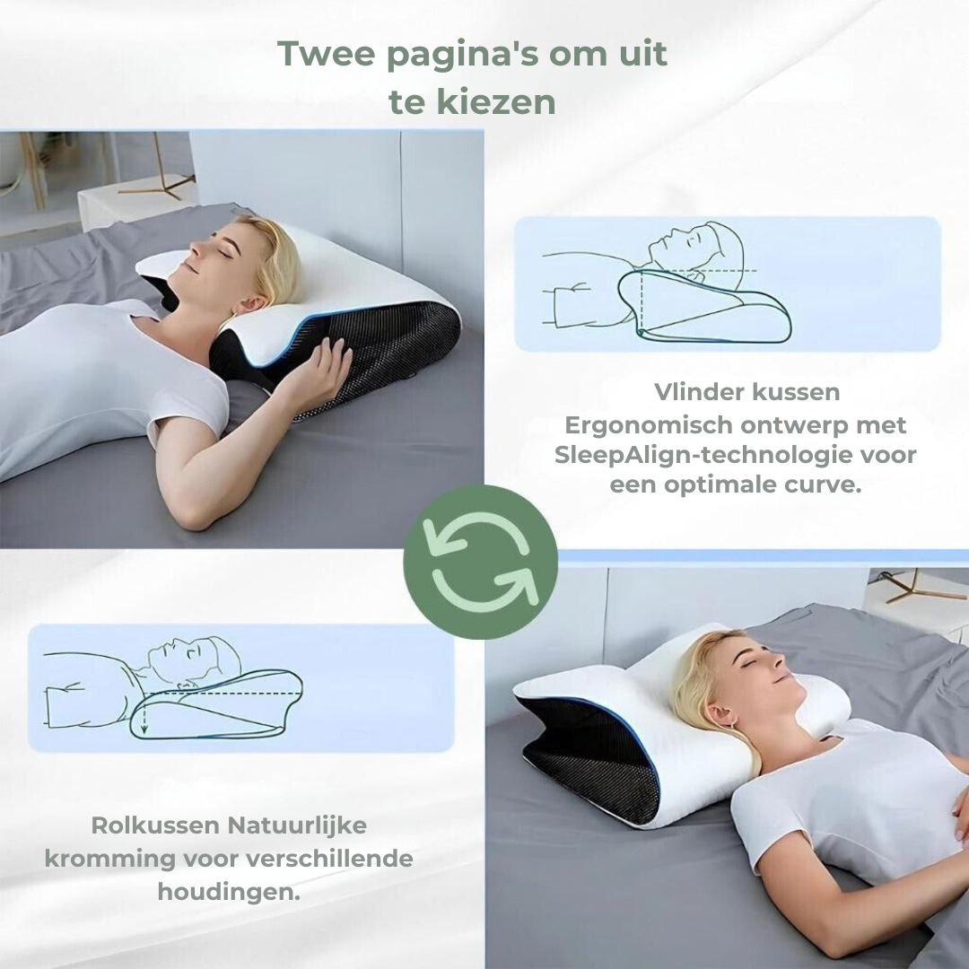 Ergonomisch Neksteunkussen Memory Foam – Contour Hoofdkussen Nek- & Schouderondersteuning Alle Slaapposities