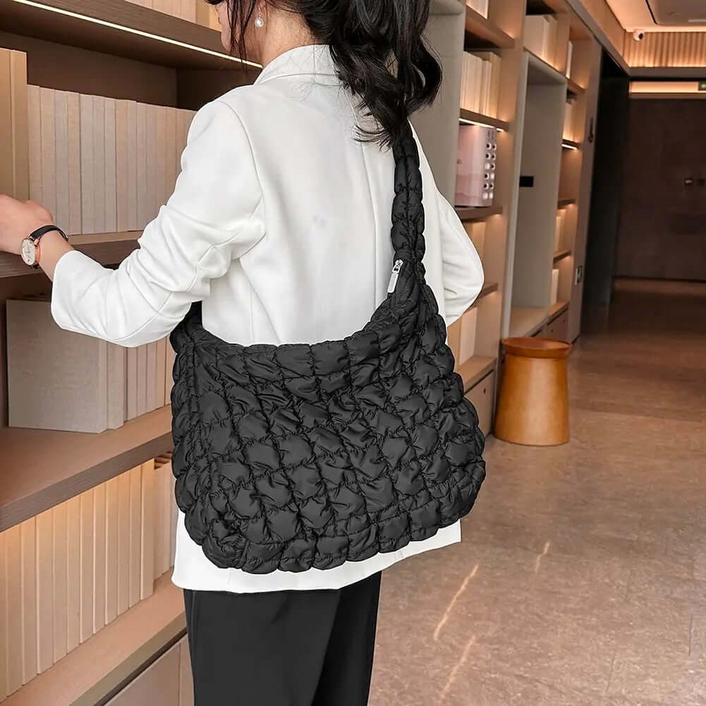 Grote Dames Tas Puff Tote Bag met Gewatteerd Ontwerp