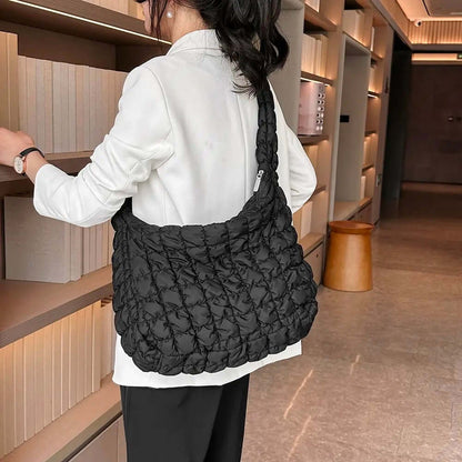 Grote Dames Tas Puff Tote Bag met Gewatteerd Ontwerp