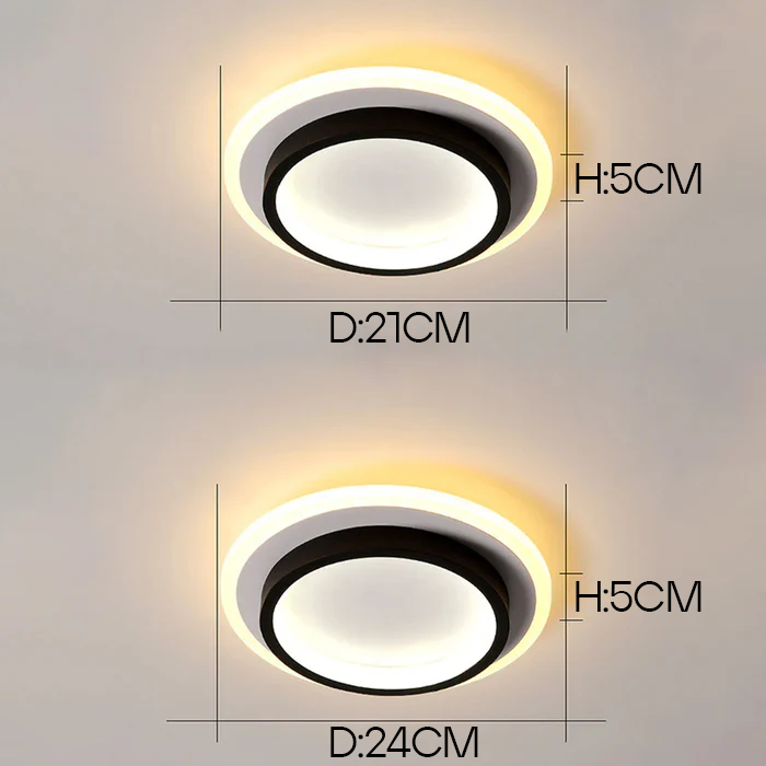 LED plafondlamp rond 10W 20W zwart wit slaapkamer hal woonkamer moderne plafondverlichting lage plafondlamp