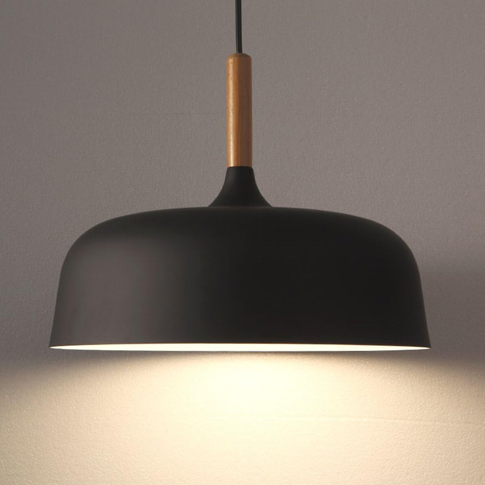 Hanglamp Aluminium Hout E27 Japandi Zwart Eettafel Woonkamer Minimalistisch Scandinavisch Design Verlichting