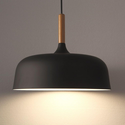 Hanglamp Aluminium Hout E27 Japandi Zwart Eettafel Woonkamer Minimalistisch Scandinavisch Design Verlichting