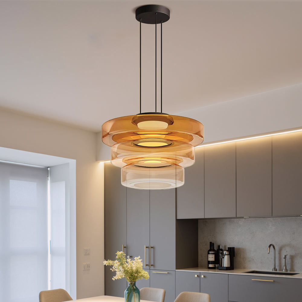 Deens glazen Bauhaus hanglamp handgeblazen glas Ø45cm hanglamp eetkamer woonkamer design verlichting modern minimalistisch