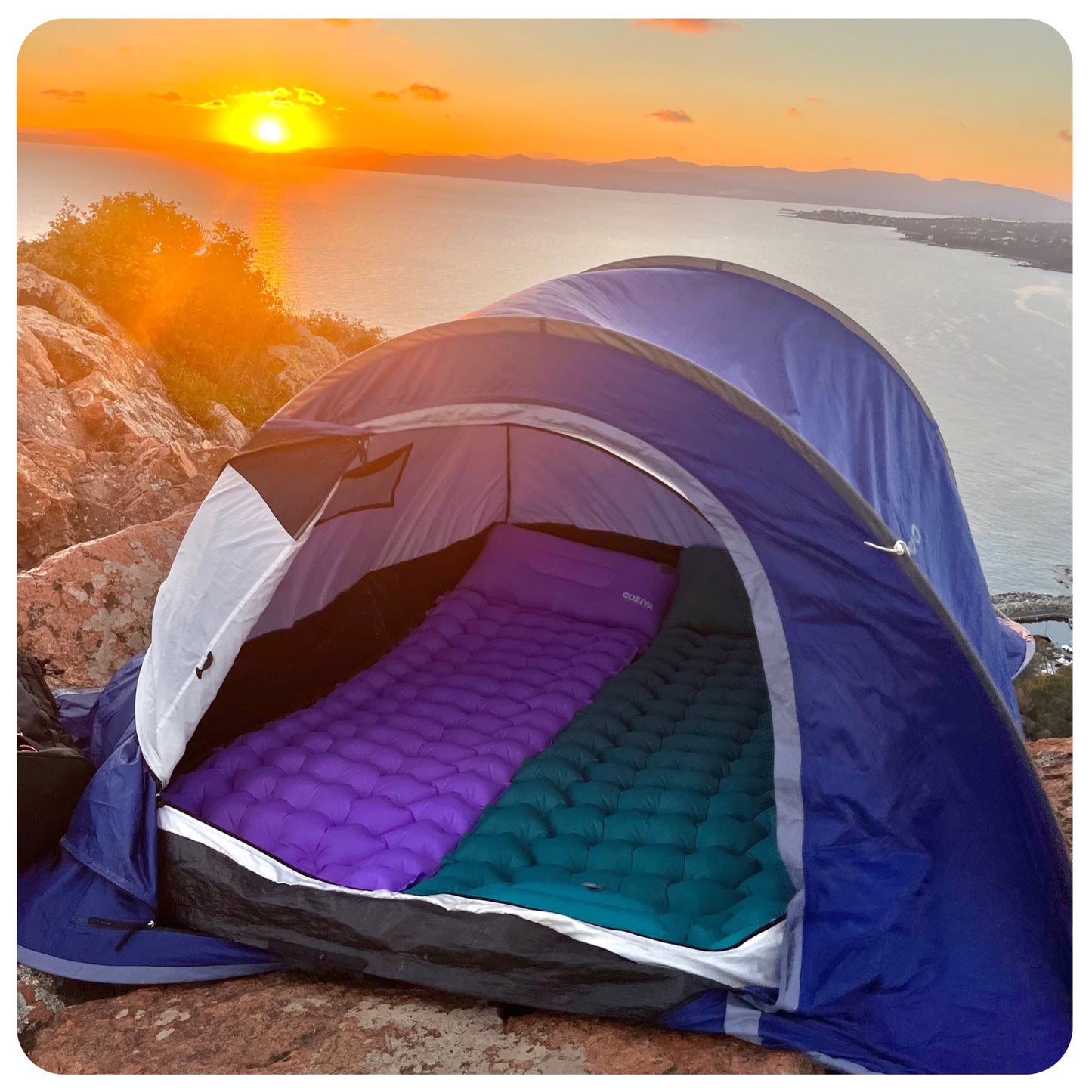 Zelfopblazende Slaapmat met Geïntegreerde Pomp voor Outdoor Camping Wandelen