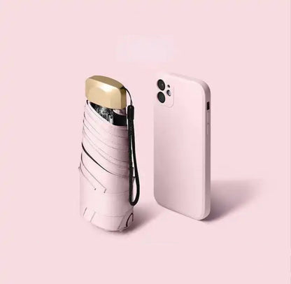 Ultrakleiner Opvouwbare Reisparaplu Windbestendig UV-werend Lichtblauw Zwart Groen Roze Paars Geel Wit Compact Zakformaat
