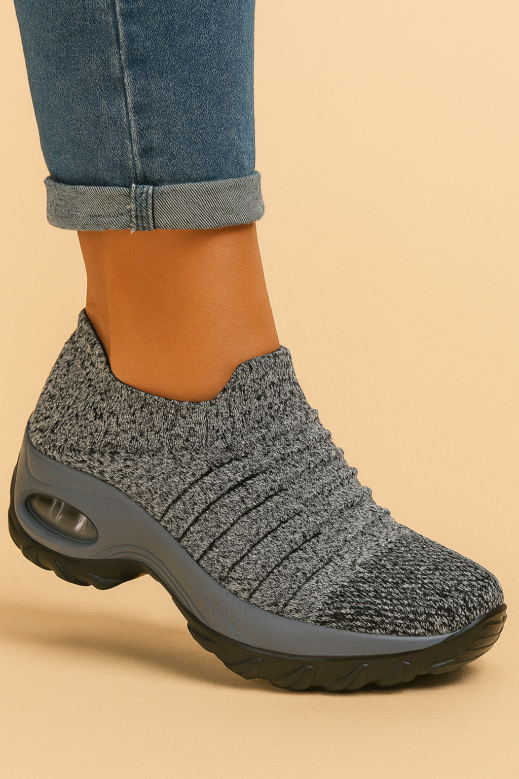 Dames Sneaker Orthopedisch Comfort Grijze Zool met Cushion - StudioMarella