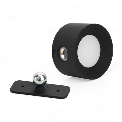 Wandlamp Draadloos Oplaadbaar Dimbaar 360° Roteerbaar Touch Afstandsbediening Wit Zwart Hout