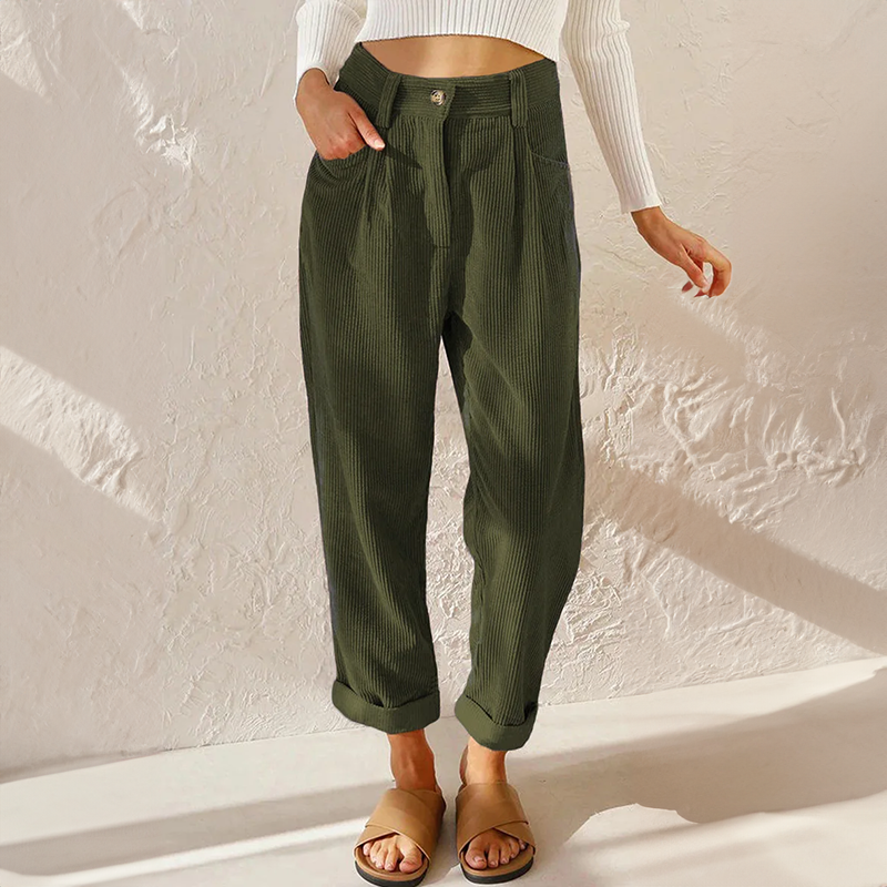 Vrouwelijke Corduroy Broek Casual Zomer