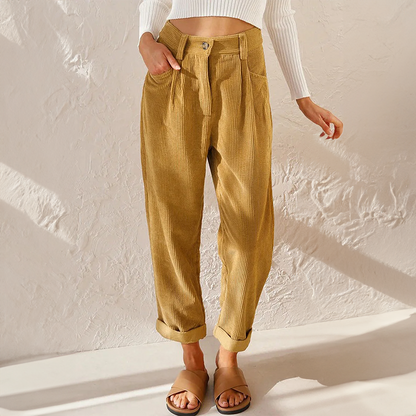 Vrouwelijke Corduroy Broek Casual Zomer - StudioMarella