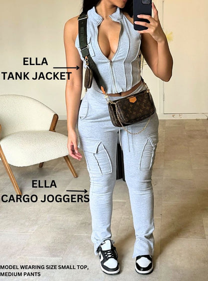 Zachte Loungewear Set met Crop Hoodie en Joggers → Comfortabele Lounge Set met Crop Hoodie en Jogger Broek