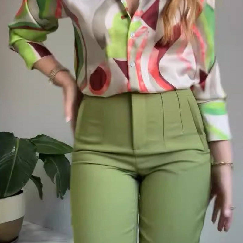 Dames Broekpak met Print - Elegante Comfortabele Zomeroutfit