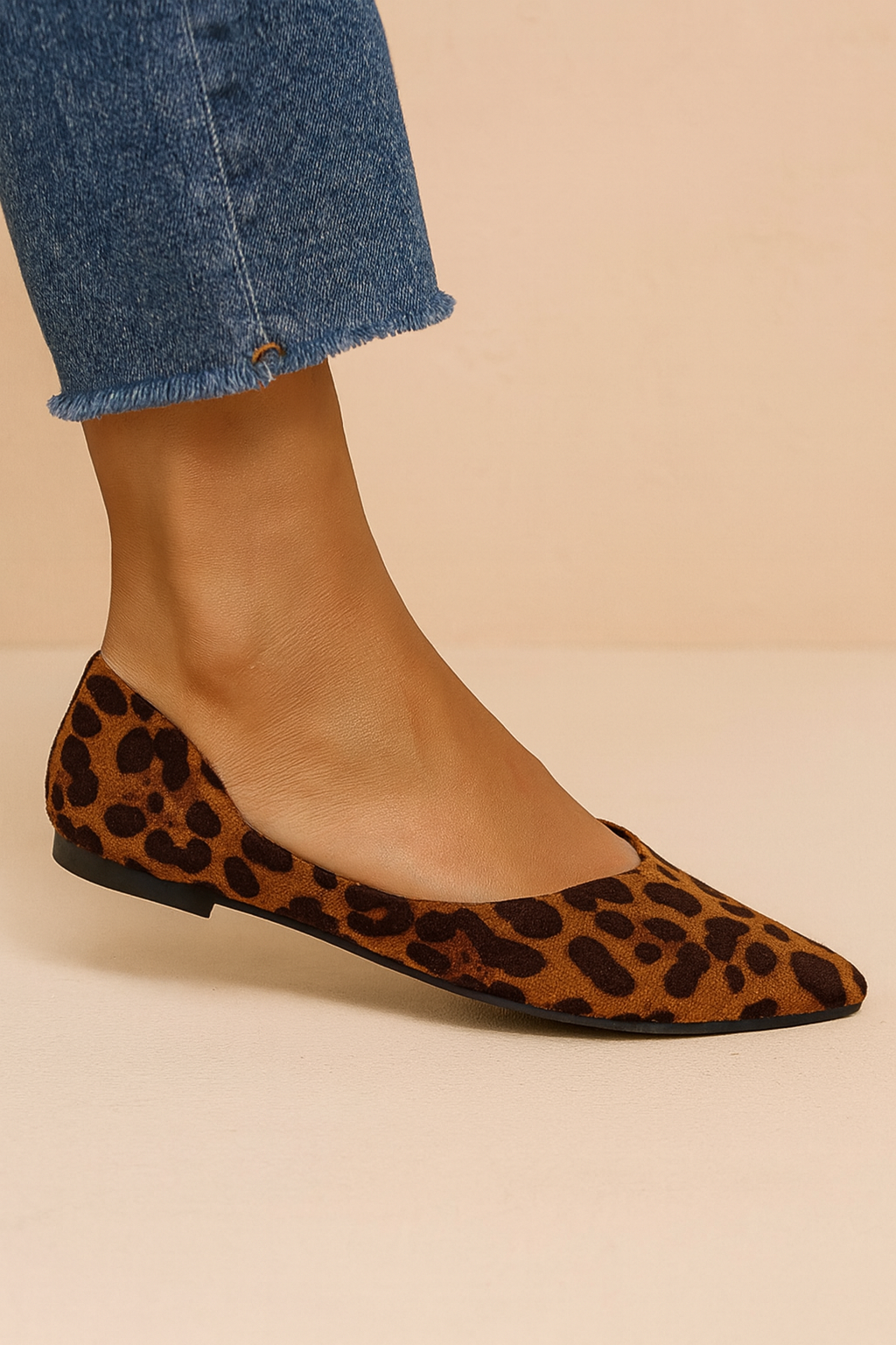 Dames Ballerina's Panterprint Flats Elegant Leer - StudioMarella