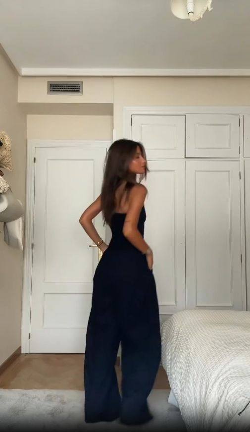 Jumpsuit Zonder Bandjes Elegante Avondkleding