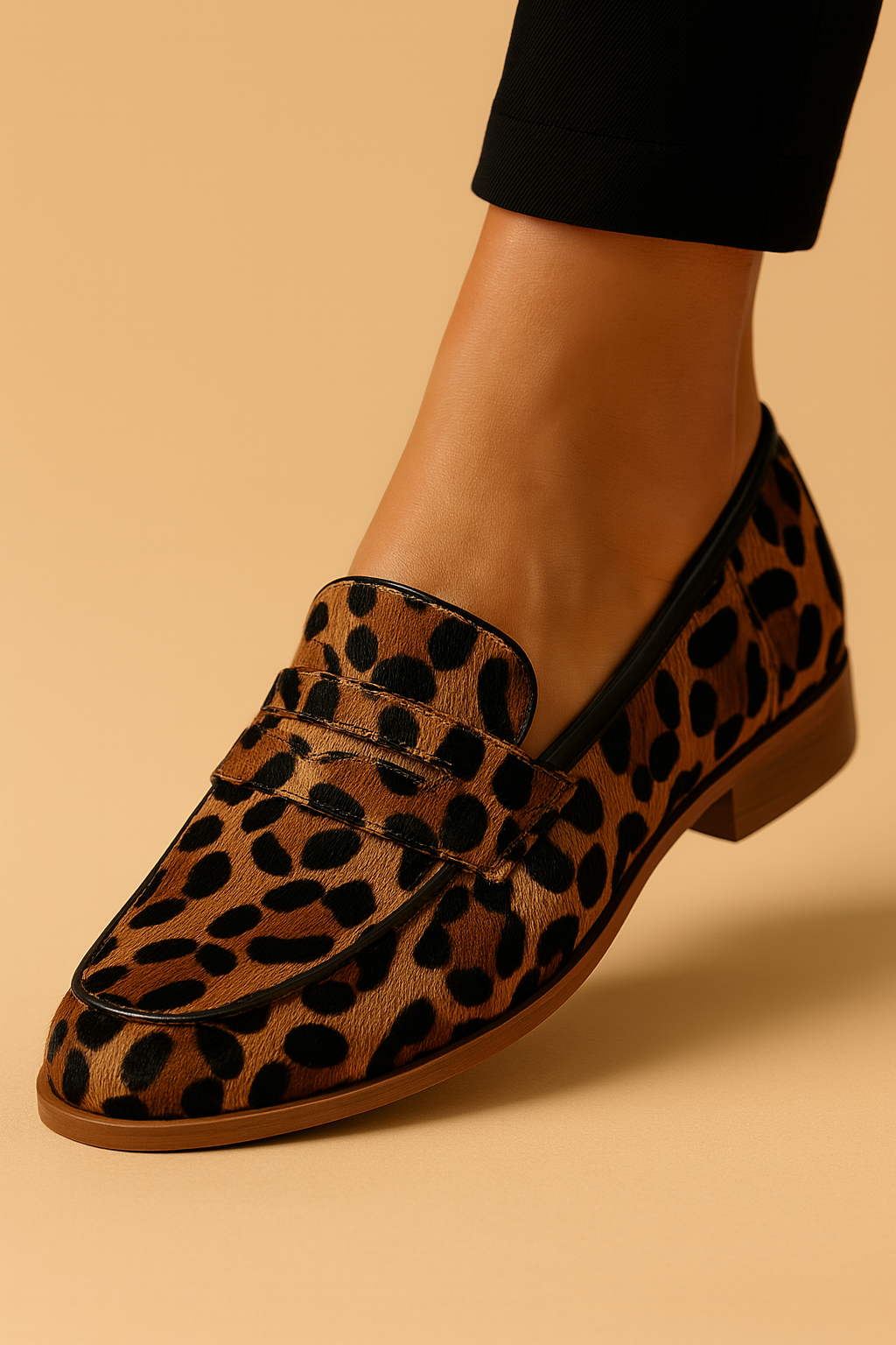 Dames Loafers Panterprint Leer Schoenen Eva → Dames Loafers met Panterprint van Leer - StudioMarella