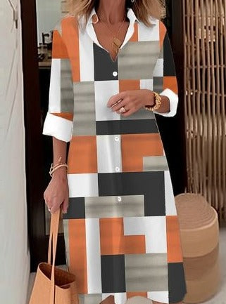 Vrouwelijke Blousejurk Elegant Kort Model