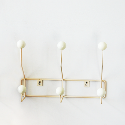 Kapstok Wandhaak Metaal Mid-Century Stijl 3 of 4 Haken Geel Groen Wit Hal