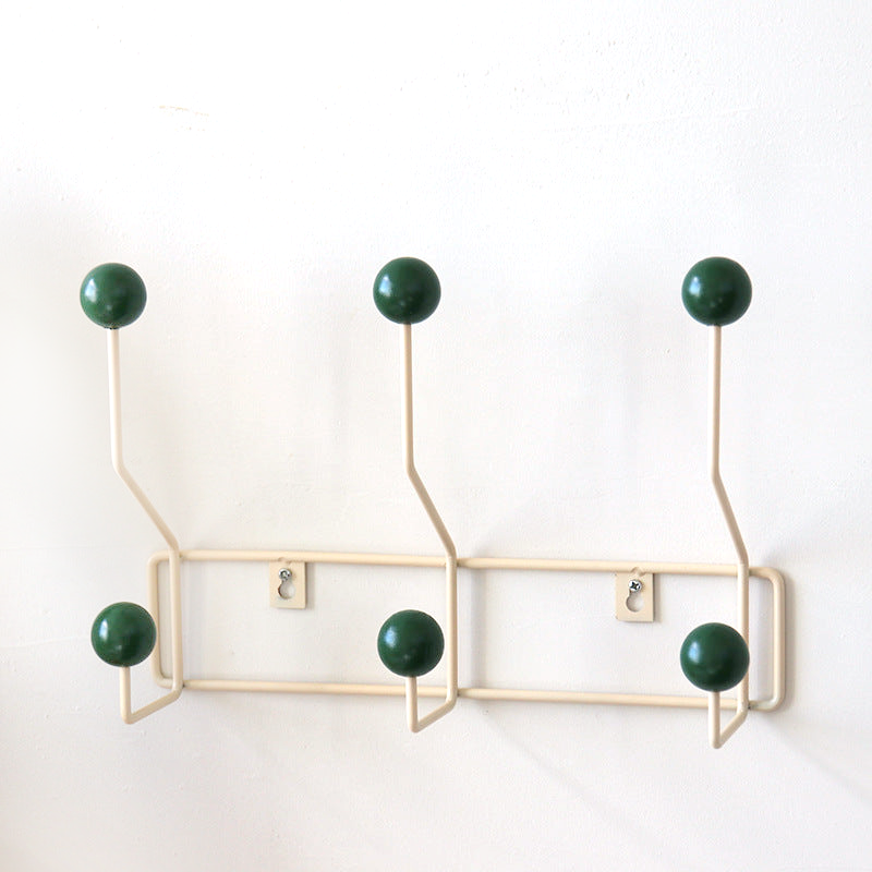 Kapstok Wandhaak Metaal Mid-Century Stijl 3 of 4 Haken Geel Groen Wit Hal