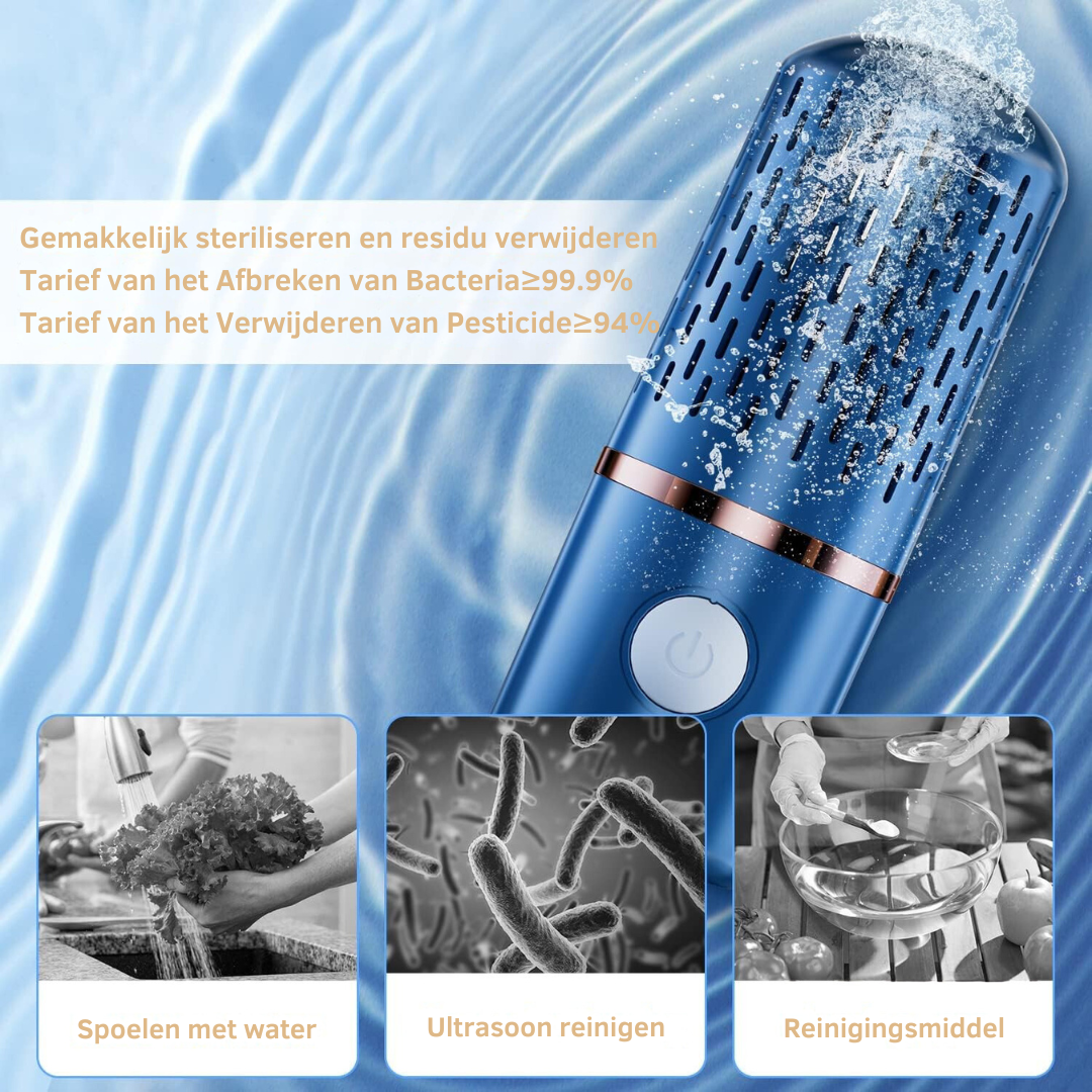Draadloze Groente- en Fruitreiniger met Hydroxy-Ion Technologie – Compact Oplaadbaar Desinfectie-Apparaat voor Verse en Veilige Voeding