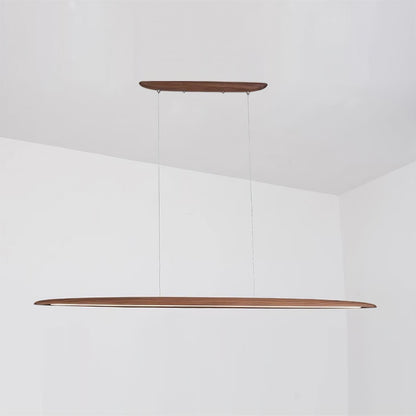 LED hanglamp hout lineair warm wit eettafel woonkamer kantoor minimalistisch Japandi design dimbaar keuken eiland verlichting