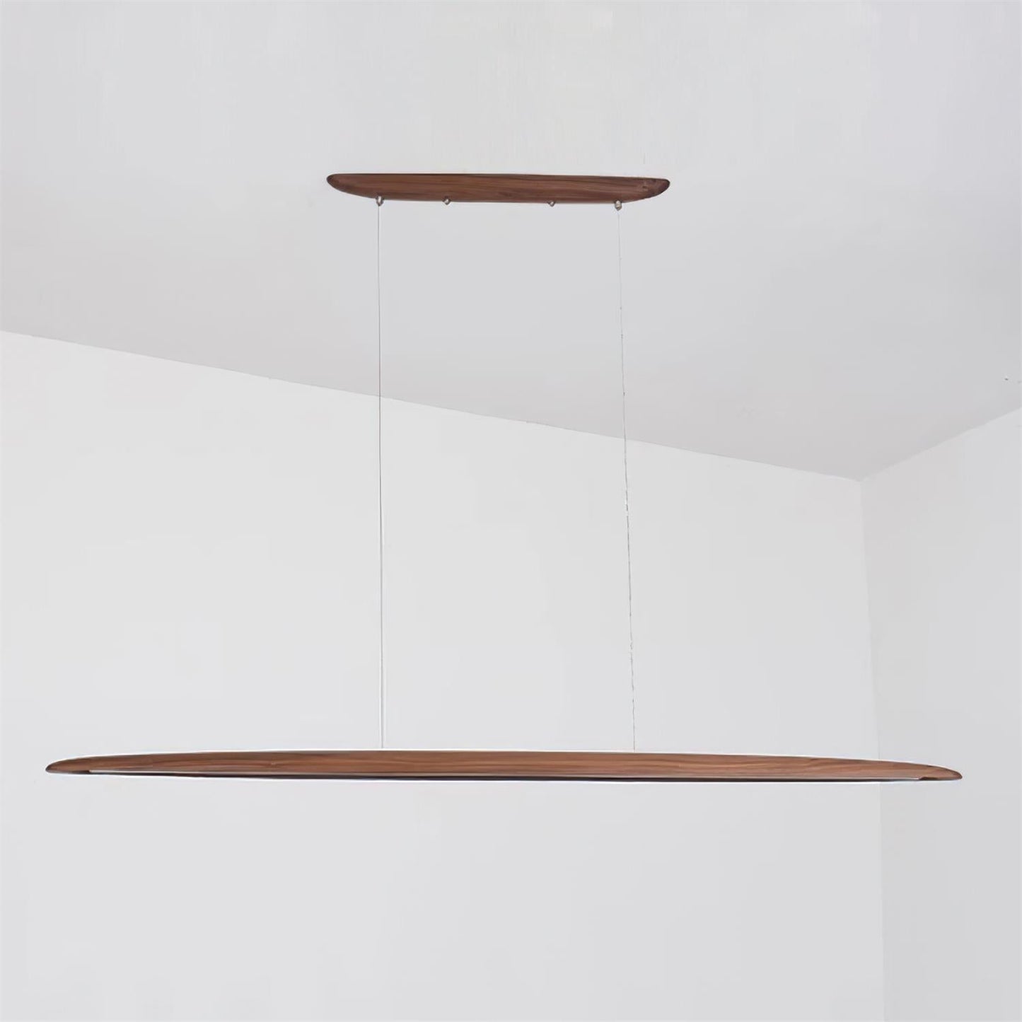 LED hanglamp hout lineair warm wit eettafel woonkamer kantoor minimalistisch Japandi design dimbaar keuken eiland verlichting