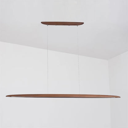 LED hanglamp hout lineair warm wit eettafel woonkamer kantoor minimalistisch Japandi design dimbaar keuken eiland verlichting