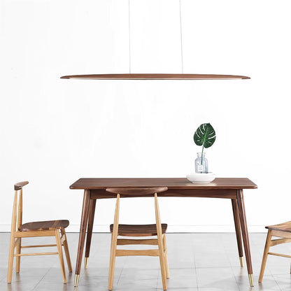 LED hanglamp hout lineair warm wit eettafel woonkamer kantoor minimalistisch Japandi design dimbaar keuken eiland verlichting