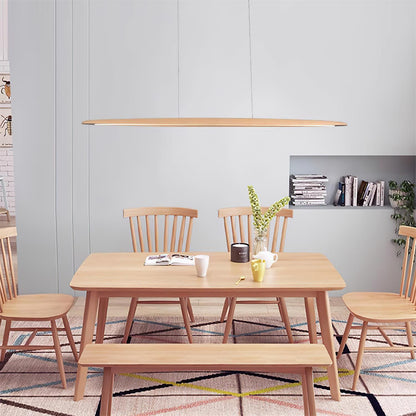 LED hanglamp hout lineair warm wit eettafel woonkamer kantoor minimalistisch Japandi design dimbaar keuken eiland verlichting