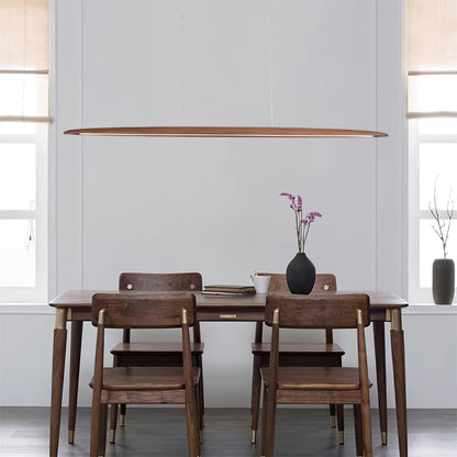 LED hanglamp hout lineair warm wit eettafel woonkamer kantoor minimalistisch Japandi design dimbaar keuken eiland verlichting