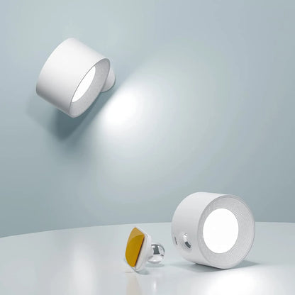Wandlamp Draadloos Oplaadbaar Dimbaar 360° Roteerbaar Touch Afstandsbediening Wit Zwart Hout