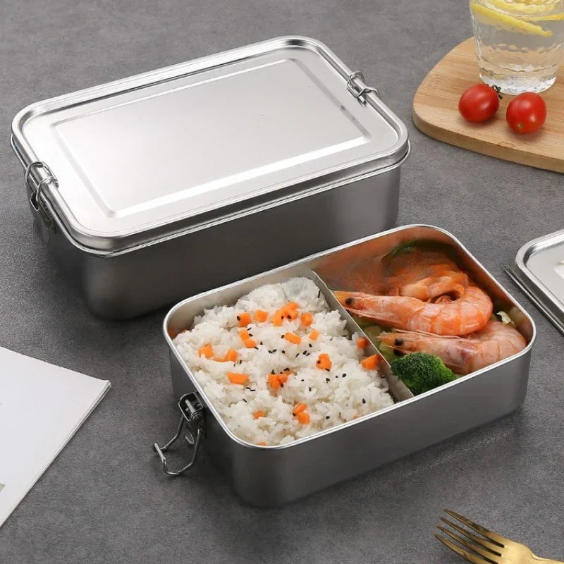 Roestvrijstalen Lunchboxen Set Duurzame Voedselopslag 3-Delig Vakjessysteem voor Lunch Onderweg