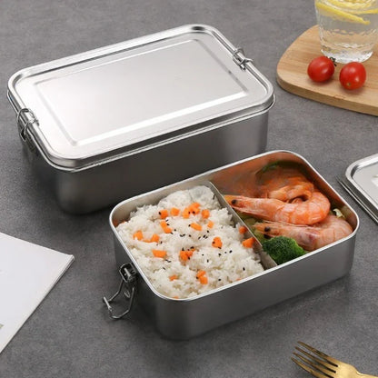 Roestvrijstalen Lunchboxen Set Duurzame Voedselopslag 3-Delig Vakjessysteem voor Lunch Onderweg