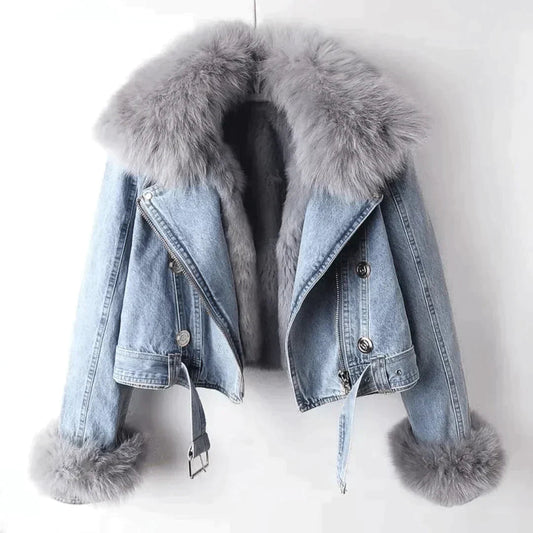 Dames Denim Jas Warm en Comfortabel voor Winter - StudioMarella
