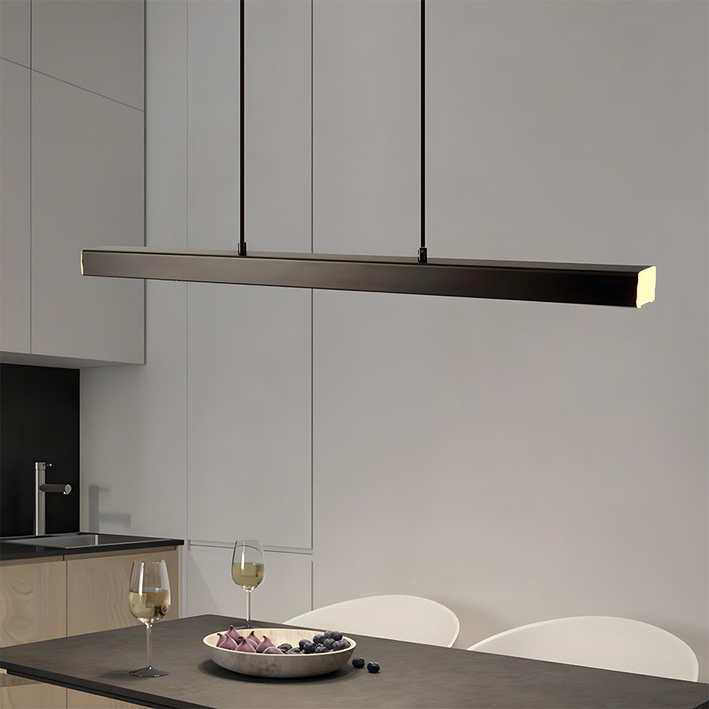 Verumo Hanglamp LED Metaal Zwart Keukeneiland Eettafel Moderne Verlichting Lineaire Hanglamp