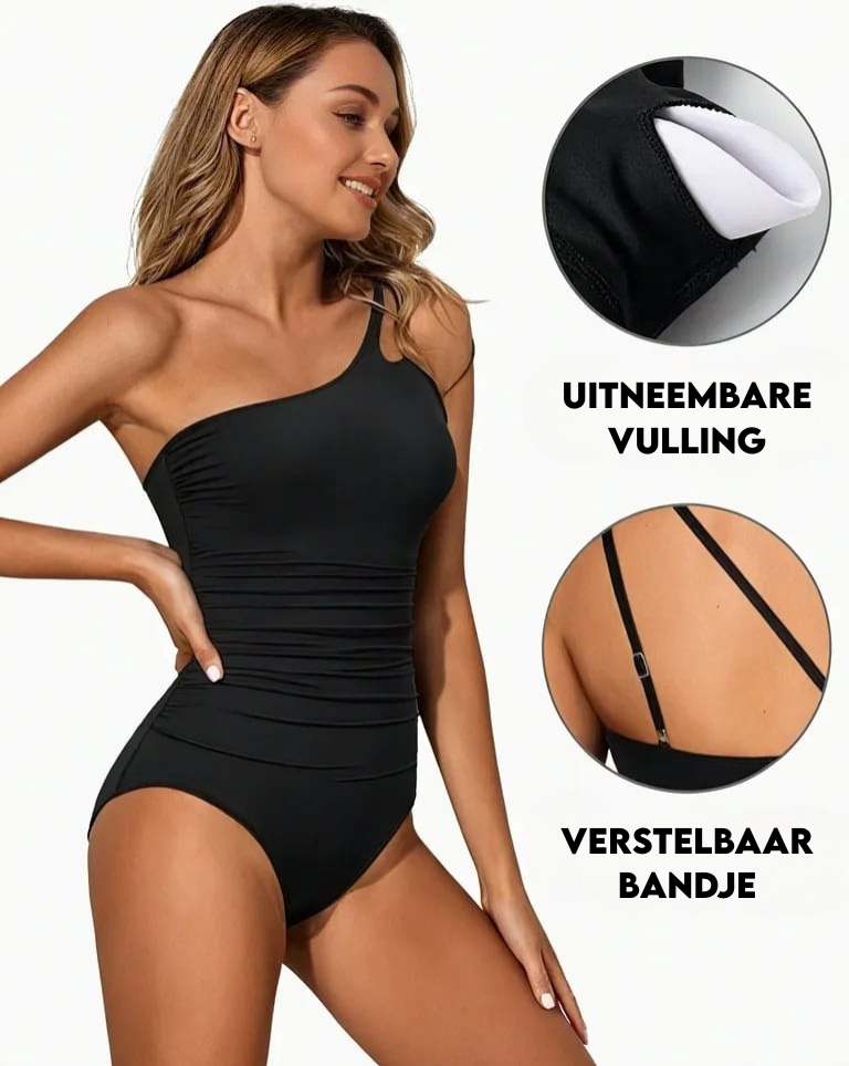 Dames Badpak Een Schouder Elegant Model