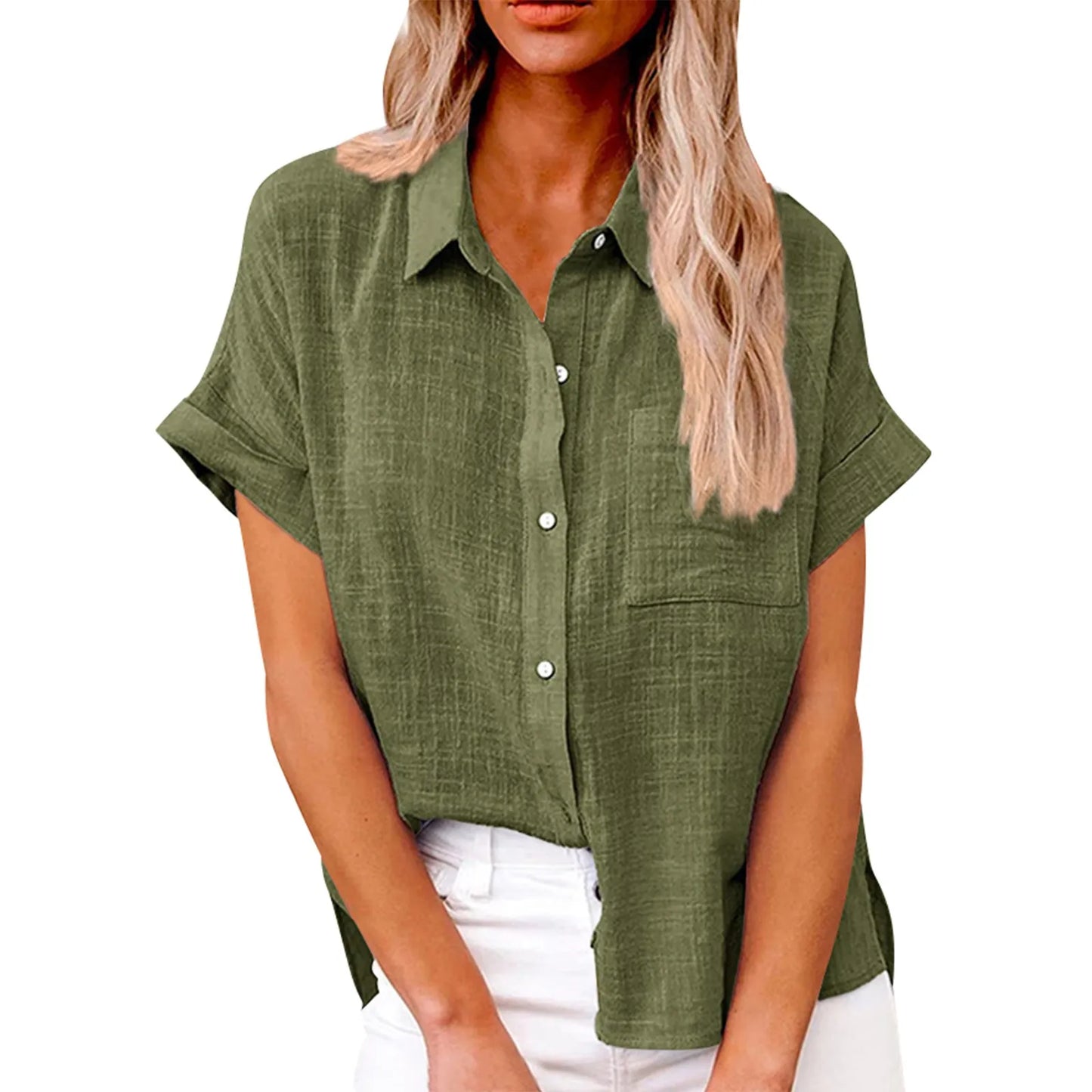 Vrouwen Blouse Casual Katoen Bloemenprint