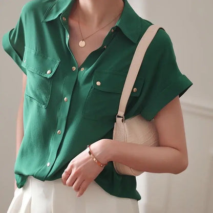 Vrouwelijke Chiffon Blouse Glamour Jurk