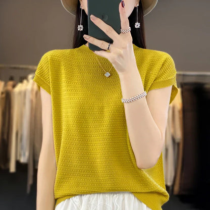 Vrouwelijke Zomertop IJskoude Zijde Batwing T-shirt