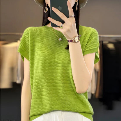 Vrouwelijke Zomertop IJskoude Zijde Batwing T-shirt - StudioMarella