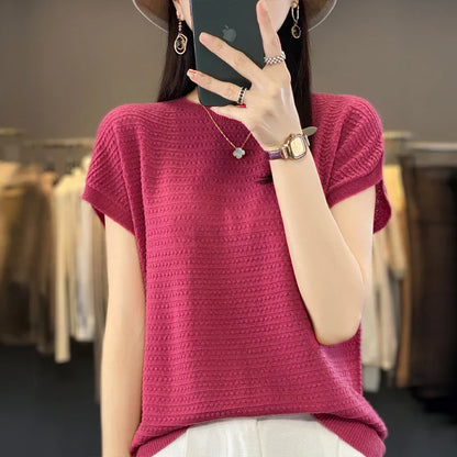 Vrouwelijke Zomertop IJskoude Zijde Batwing T-shirt