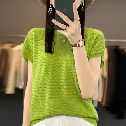 Vrouwelijke Zomertop IJskoude Zijde Batwing T-shirt