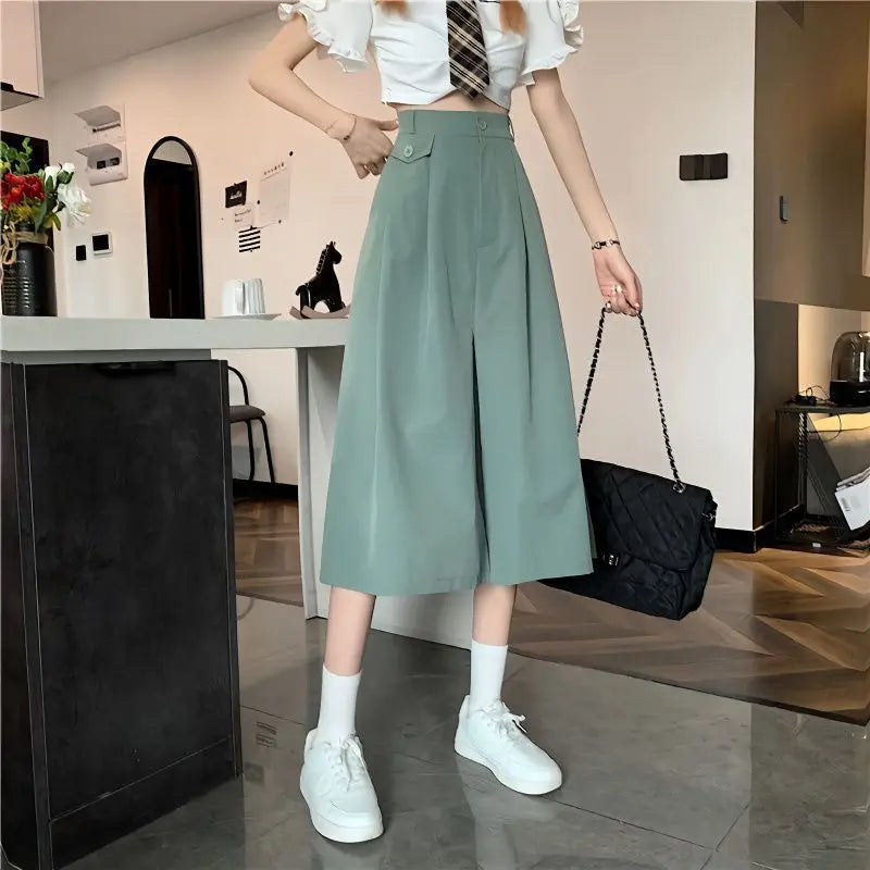 Wijde Pijpen Broek Zomerlichte Stijl