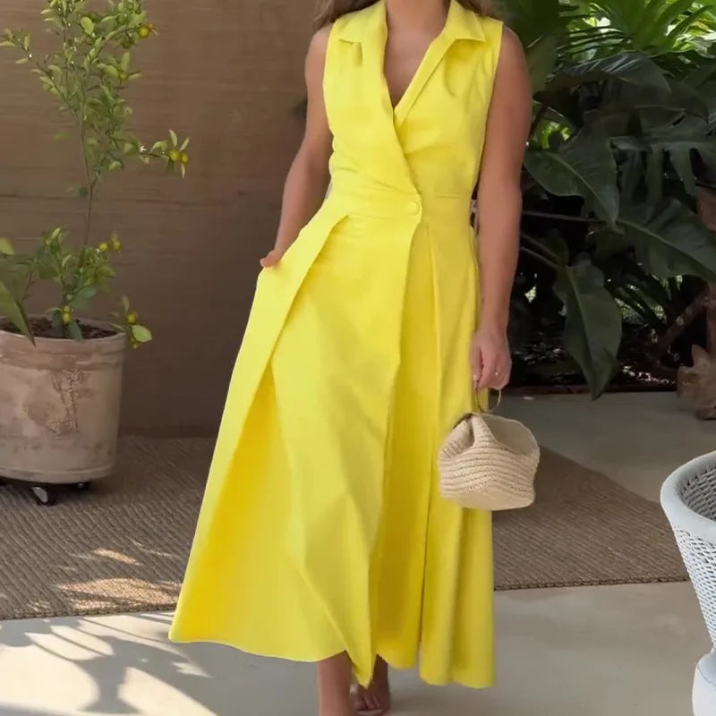 Effen Kleur Jurk Single Button Mode Suit voor Dames