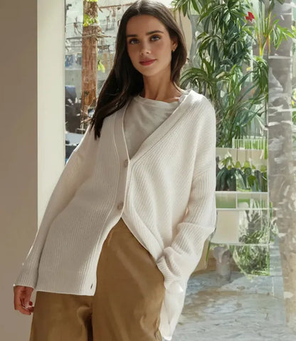 Oversized Vest Gebreid van Wol Mix Zachte Stof