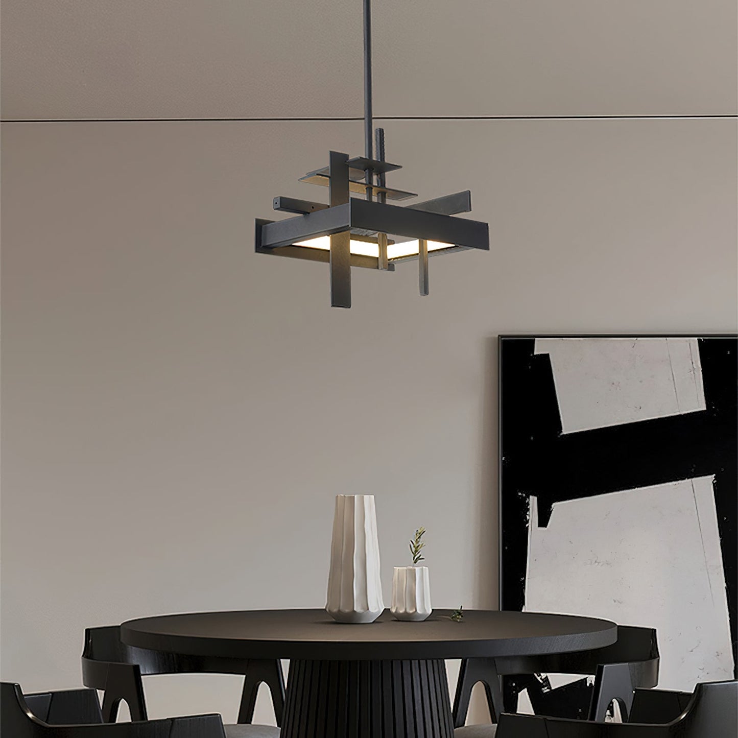 Planaire Hanglamp Zwart Metaal LED Geïntegreerd Modern Abstract Design Eettafel Verlichting