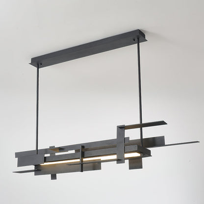 Planaire Hanglamp Zwart Metaal LED Geïntegreerd Modern Abstract Design Eettafel Verlichting