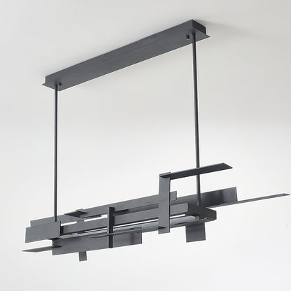 Planaire Hanglamp Zwart Metaal LED Geïntegreerd Modern Abstract Design Eettafel Verlichting